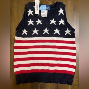 Good Lad size 3T American Flag sweater vest NWT